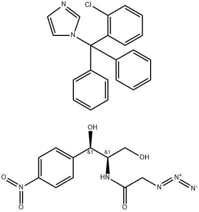 Acetamide, 2-azido-N-(2-hydroxy-1-(hydroxymethyl)-2-(4-nitrophenyl)eth yl)-, (R-(R*,R*))-, mixt. with 1-((2-chlorophenyl)diphenylmethyl)-1H-i midazole