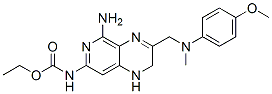 (5-Amino-1,2-dihydro-3-(((4-methoxyphenyl)methylamino)methyl)pyrido (- 3,4-b)pyrazin-7-yl)-, carbamic acid, ethyl ester