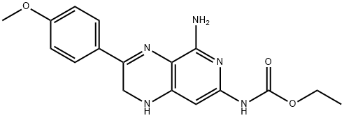 Carbamic acid, (5-amino-1,2-dihydro-3-(4-methoxyphenyl)pyrido(3,4-b)py razin-7-yl)-, ethyl ester