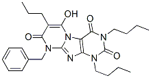 Pyrimido[2,1-f]purine-2,4,8(1H,3H,9H)-trione,  1,3-dibutyl-6-hydroxy-9-(phenylmethyl)-7-propyl-