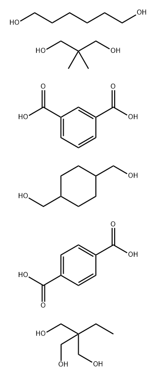 1,3-苯二羧酸与1,4-苯二羧酸、1,4-环己二甲醇、2,2-二甲基-1,3-丙二醇、2-乙烷基-2-(羟甲基)-1,3-丙二醇和1,6-己二醇的聚合物