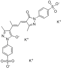 1,1'-BIS(4-SULFOPHENYL)-5,5'-DIHYDROXY-3,3',A-TRIMETHYLPYRAZOLO-4,4'-TRIMETHINE OXONOLE TRIPOTASSIUM
