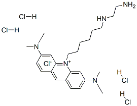 Acridinium, 10-(6-((2-aminoethyl)amino)hexyl)-3,6-bis(dimethylamino)-,  chloride, tetrahydrochloride