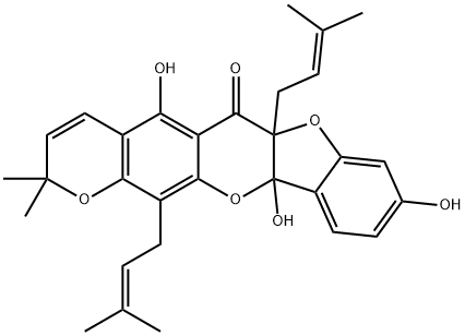 (+)-6a,11b-Dihydro-5,9,11b-trihydroxy-2,2-dimethyl-6a,13-bis(3-methyl-2-butenyl)-2H,6H-benzofuro[3,2-b]pyrano[3,2-g][1]benzopyran-6-one