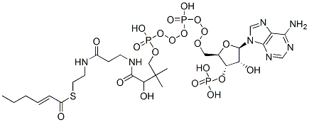 S-[2-[3-[[4-[[[(2R,3S,4R,5R)-5-(6-aminopurin-9-yl)-4-hydroxy-3-phosphonooxyoxolan-2-yl]methoxy-hydroxyphosphoryl]oxy-hydroxyphosphoryl]oxy-2-hydroxy-3,3-dimethylbutanoyl]amino]propanoylamino]ethyl] (E)-hex-2-enethioate