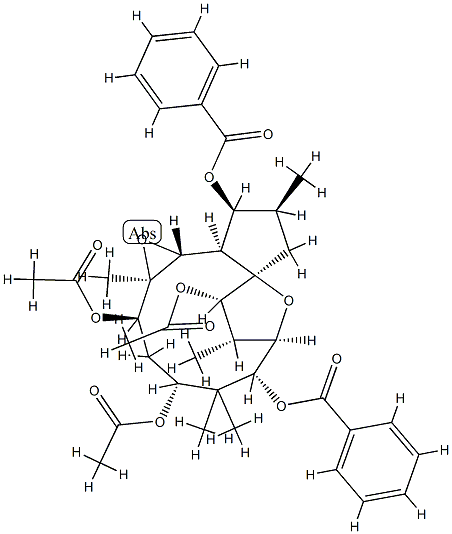 [1aR,2R,4R,6R,7R,8S,9S,9aR,11S,12S,12aR,12bR,(+)]-Tetradecahydro-1aβ,5,5,8,11α-pentamethyl-7,9a-epoxy-9aH-cyclopenta[3,4]cyclododeca[1,2-b]oxirene-2,4,6,9,12-pentol 2,4,9-triacetate 6,12-dibenzoate