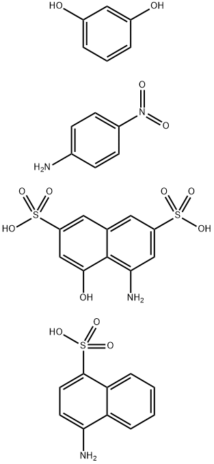 2,7-Naphthalenedisulfonic acid, 4-amino-5-hydroxy-, diazotized, coupled with diazotized 4-amino-1-naphthalenesulfonic acid, diazotized 4-nitrobenzenamine and resorcinol