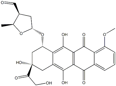 7-O-(2,3,5-trideoxy-3-C-formylpentafuranosyl)adriamycinone