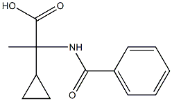 Cyclopropaneacetic  acid,  -alpha--benzamido--alpha--methyl-  (6CI)