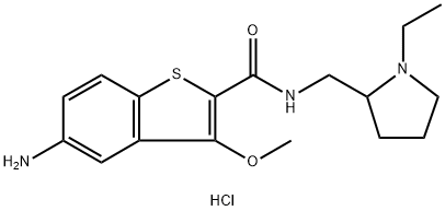 5-amino-N-[(1-ethylpyrrolidin-2-yl)methyl]-3-methoxybenzo[b]thiophene-2-carboxamide dihydrochloride