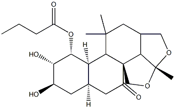 (3R,3aα,5aα,9aβ,11aα,12R)-3β,3bβ-(Epoxymethano)-4α,5α,12-trihydroxy-3a,3b,4,5,5a,6,7,8,9,9a,9bα,10,11,11a-tetradecahydro-6,6,9a-trimethylphenanthro[1,2-c]furan-1(3H)-one 5-butyrate