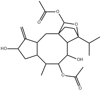 Dodecahydro-3-isopropyl-6-methyl-9-methylene-3,10a-ethano-1H-cyclopenta[4,5]cycloocta[1,2-c]furan-1,4,5,8-tetrol 1,5-diacetate