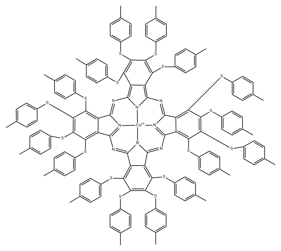A mixture of compounds from (dodecakis(p-tolylthio)phthalocyaninato)copper(II) to  (hexadecakis(p-tolylthio)phthalocyaninato)copper(II)