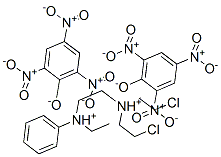 bis(2-chloroethyl)-[2-(ethyl-phenyl-ammonio)ethyl]azanium, 2,4,6-trini trophenolate