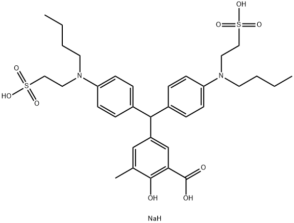 2-Hydroxy-5-[bis[4-[N-butyl-N-(2-sodiosulfoethyl)amino]phenyl]methyl]-3-methylbenzoic acid