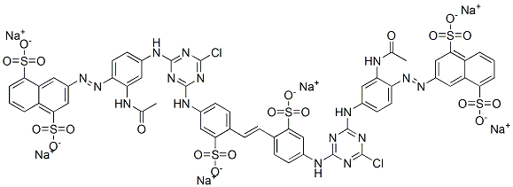4,4'-Bis[4-[3-acetylamino-4-(4,8-disulfo-2-naphtylazo)anilino]-6-chloro-1,3,5-triazin-2-ylamino]-2,2'-stilbenedisulfonic acid hexasodium salt