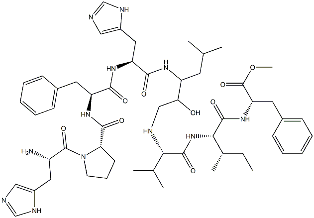 N-[3-[(L-His-L-Pro-L-Phe-L-His-)Amino]-2-hydroxy-5-methylhexyl]-L-Val-L-Ile-L-Phe-OMe