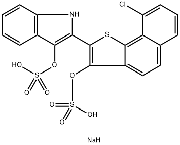 二钠2-[9-氯-3-(磺酸基氧基)萘并[1,2-B]噻吩-2-基]-1H-吲哚-3-基硫酸盐