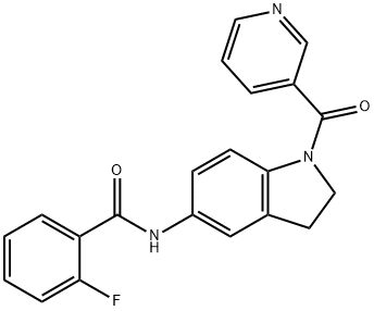 2-fluoro-N-[1-(pyridin-3-ylcarbonyl)-2,3-dihydro-1H-indol-5-yl]benzamide