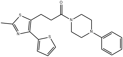 3-[2-methyl-4-(thiophen-2-yl)-1,3-thiazol-5-yl]-1-(4-phenylpiperazin-1-yl)propan-1-one