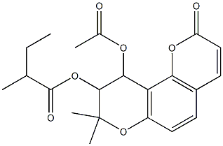 2-Methylbutyric acid 10-acetoxy-9,10-dihydro-8,8-dimethyl-2-oxo-2H,8H-benzo[1,2-b:3,4-b']dipyran-9-yl ester