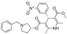 3,5-Pyridinedicarboxylic acid, 1,4-dihydro-2,6-dimethyl-4-(3-nitrophenyl)-, methyl 1-(phenylmethyl)-3-pyrrolidinyl ester, (R*,R*)-(+-)-