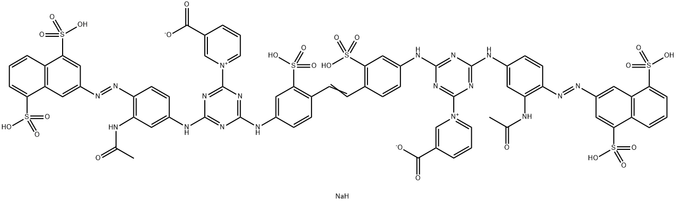 4,4'-Bis[4-[3-acetylamino-4-[4,8-di(sodiosulfo)-2-naphtylazo]anilino]-6-(3-carboxylatopyridinio)-1,3,5-triazin-2-ylamino]-2,2'-stilbenedisulfonic acid 2,2'-disodium salt