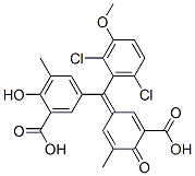 5-[(2,6-Dichloro-3-methoxyphenyl)(3-carboxy-5-methyl-4-oxo-2,5-cyclohexadien-1-ylidene)methyl]-2-hydroxy-3-methylbenzoic acid