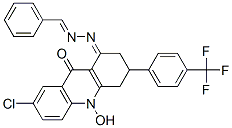 7-Chloro-10-hydroxy-3-[4-(trifluoromethyl)phenyl]-1-[(benzylideneamino )imino]-1,3,4,10-tetrahydro-9(2H)-acridinone