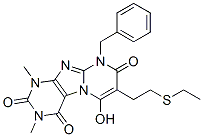 Pyrimido[2,1-f]purine-2,4,8(1H,3H,9H)-trione,  7-[2-(ethylthio)ethyl]-6-hydroxy-1,3-dimethyl-9-(phenylmethyl)-