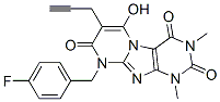 Pyrimido[2,1-f]purine-2,4,8(1H,3H,9H)-trione,  9-[(4-fluorophenyl)methyl]-6-hydroxy-1,3-dimethyl-7-(2-propynyl)-  (9CI)