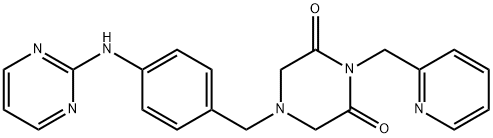 1-(2-Pyridylmethyl)-4-(p-(2-pyrimidinylamino)benzyl)-2,6-piperazinedio ne