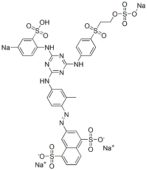 3-[[2-Methyl-4-[[4-[[4-[[2-(sodiosulfooxy)ethyl]sulfonyl]phenyl]amino]-6-[(4-sodiosulfophenyl)amino]-1,3,5-triazin-2-yl]amino]phenyl]azo]-1,5-naphthalenedisulfonic acid disodium salt