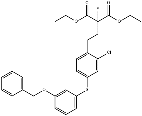 2-(2-[4-(3-BENZYLOXY-PHENYLSULFANYL)-2-CHLORO-PHENYL]-ETHYL)-2-FLUORO-MALONIC ACID DIETHYL ESTER