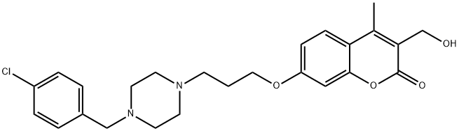 7-[3-[4-[(4-chlorophenyl)methyl]piperazin-1-yl]propoxy]-3-(hydroxymeth yl)-4-methyl-chromen-2-one