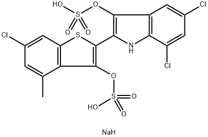 二钠[5,7-二氯-2-(6-氯-4-甲基-3-磺酸氧基-1-苯并噻吩-2-基)-1H-吲哚-3-基]硫酸盐