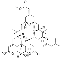 Butanoic acid, 3-methyl-, (1S,3S,5Z,7R,8E,11R,13E,15S,17R,21R,23R,25S)-1,11,21-trihydroxy-17-(1R)-1-hydroxyethyl-5,13-bis(2-methoxy-2-oxoethylidene)-10,10,26,26-tetramethyl-19-oxo-18,27,28,29-tetraoxatetracyclo21.3.1.13,7.111,15nonacos-8-en-25-yl ester