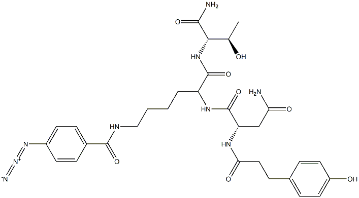 N(alpha)-3-(4-hydroxyphenylpropionyl)asparaginyl-lysyl-(N(epsilon)-4-azidobenzoyl)threoninamide