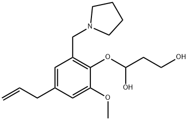 1,3-Propanediol, 3-(4-allyl-2-methoxy-6-(1-pyrrolidinylmethyl)phenoxy) -