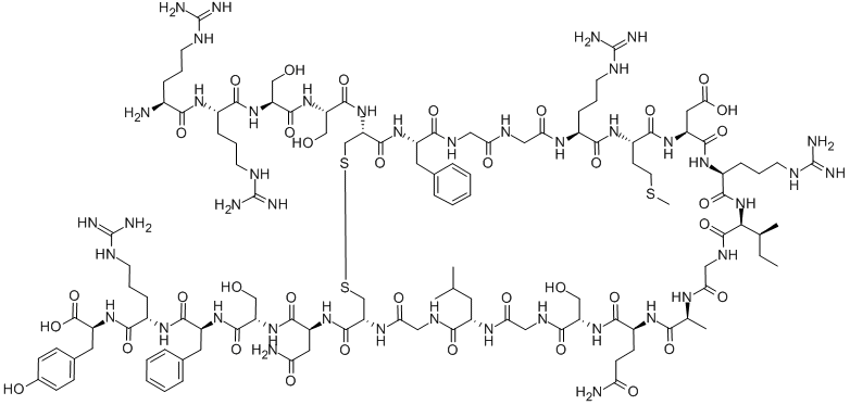 ARG-ARG-SER-SER-CYS-PHE-GLY-GLY-ARG-MET-ASP-ARG-ILE-GLY-ALA-GLN-SER-GLY-LEU-GLY-CYS-ASN-SER-PHE-ARG-TYR (DISULFIDE BRIDGE CYS5-CYS21 )