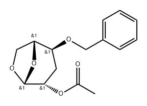 .beta.-D-arabino-Hexopyranose, 1,6-anhydro-3-deoxy-4-O-(phenylmethyl)-, acetate