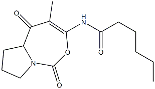 (-)-N-(5a,6,7,8-Tetrahydro-4-methyl-1,5-dioxo-5H-pyrrolo[1,2-c][1,3]oxazepin-3-yl)hexanamide