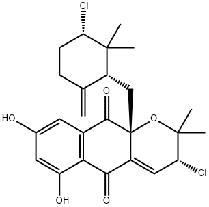 (3R)-3α-Chloro-6,8-dihydroxy-3,10a-dihydro-2,2-dimethyl-10aβ-[[(1R,3S)-2,2-dimethyl-3-chloro-6-methylenecyclohexyl]methyl]-2H-naphtho[2,3-b]pyran-5,10-dione