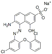 2-Naphthalenesulfonic acid, 6-amino-5-5-chloro-2-(2-chlorophenoxy)phenylazo-4-hydroxy-, monosodium salt