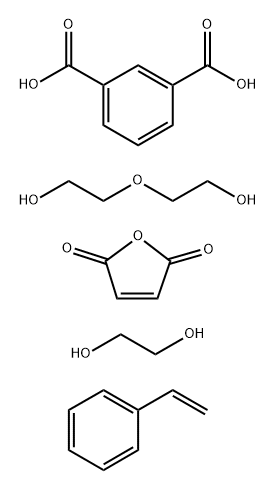 1,3-Benzenedicarboxylic acid, polymer with 1,2-ethanediol, ethenylbenzene, 2,5-furandione and 2,2-oxybisethanol