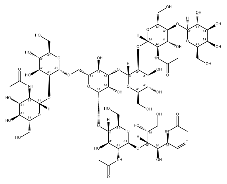 O-2-(乙酰氨基)-2-脱氧-BETA-D-吡喃葡萄糖基-(1-2)-O-ALPHA-D-甘露糖基-(1-6)-O-[O-BETA-D-吡喃半乳糖基-(1-4)-O-2-(乙酰氨基)-2-脱氧-BETA-D-吡喃葡萄糖基-(1-2)-ALPHA-D-甘露糖基-(1-3)]-O-BETA-D-甘露糖基-(1-4)-O-2-(乙酰氨基)-2-脱氧-BETA-D-吡喃葡萄糖基-(1-4)-2-(乙酰氨基)-2-脱氧-D-葡萄糖