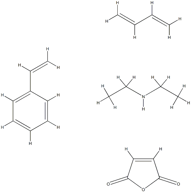 2,5-Furandione, polymer with 1,3-butadiene and ethenylbenzene, compd. with N-ethylethanamine