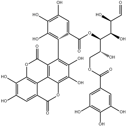 4-O-[[(aS)-2-[(5,10-Dihydro-2,3,7,8-tetrahydroxy-5,10-dioxo[1]benzopyrano[5,4,3-cde][1]benzopyran)-1-yl]-3,4,5-trihydroxyphenyl]carbonyl]-6-O-(3,4,5-trihydroxyphenylcarbonyl)-β-D-glucopyranose