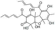(-)-4a,5a,9a,9b-Tetrahydro-1,4,4a,6,8-pentahydroxy-4,5a,7,9b-tetramethyl-2,9-bis(1-oxo-2,4-hexadienyl)dibenzofuran-3(4H)-one