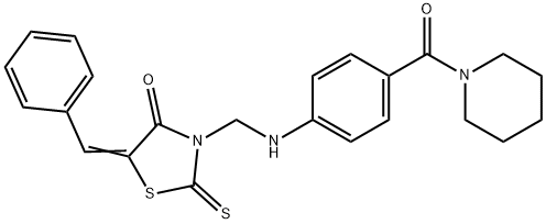 (5Z)-5-benzylidene-3-[[[4-(piperidine-1-carbonyl)phenyl]amino]methyl]- 2-sulfanylidene-thiazolidin-4-one